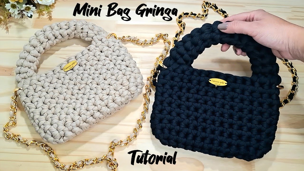 Mini Bag Gringa de Crochê (Bolsa Tendência) 