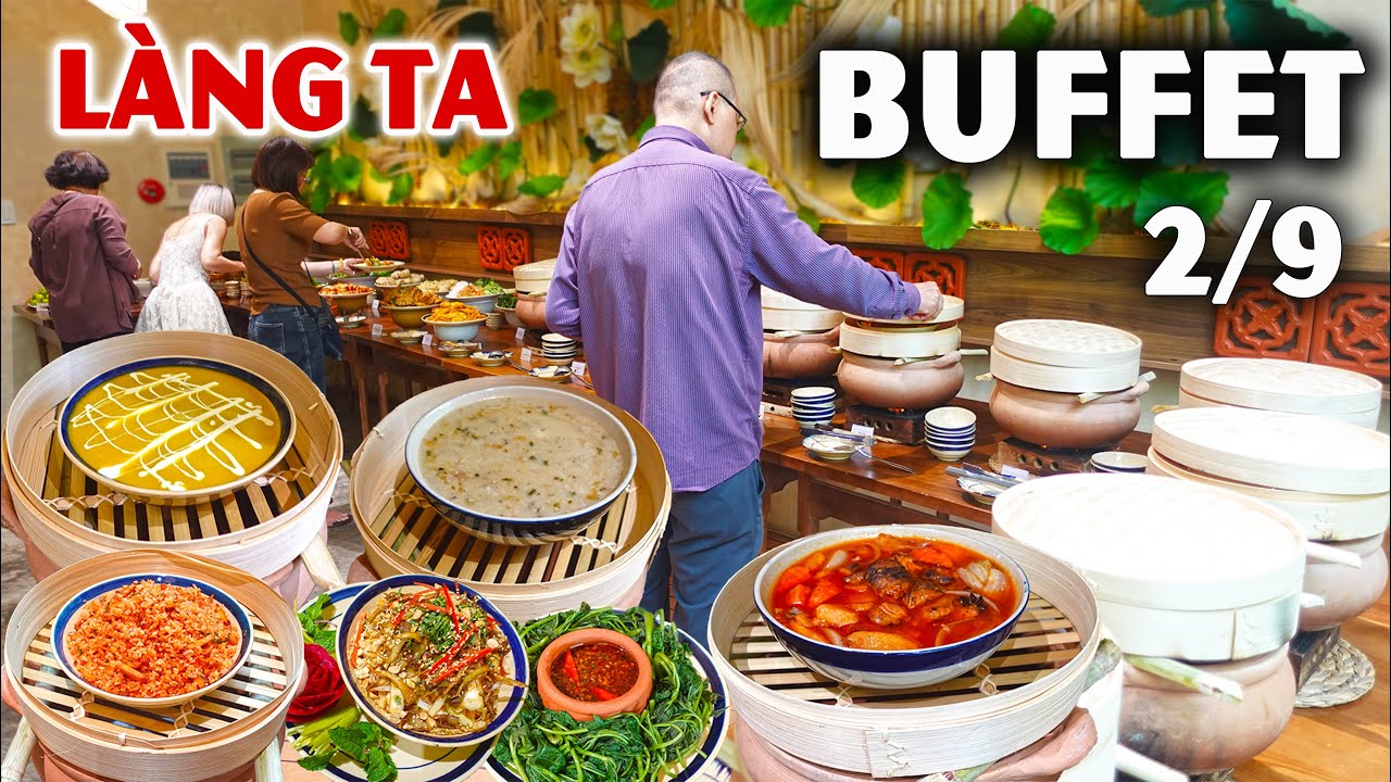 Review Nhà Hàng Chay Làng Ta | Ăn Buffet Niêu Cách Thuỷ Giữ Nóng Trực Tiếp Siêu Ngon Đón Lễ 2/9