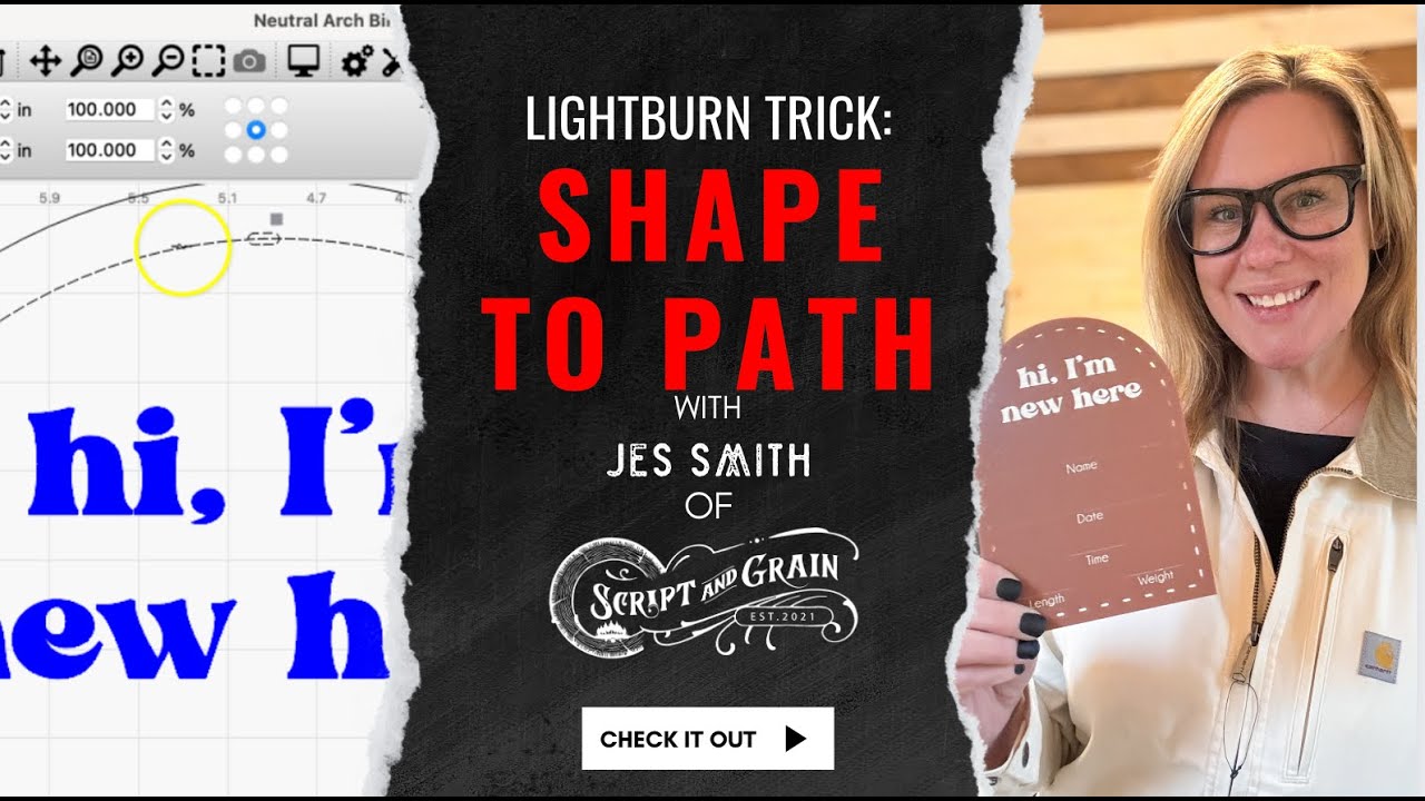 Cool Lightburn Feature to turn your Laser Project up a Notch: Shape to Path Laser Cutting