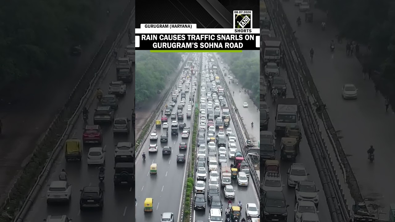 Heavy rain triggered waterlogging in Gurugram causing traffic disruption on Sohna Road