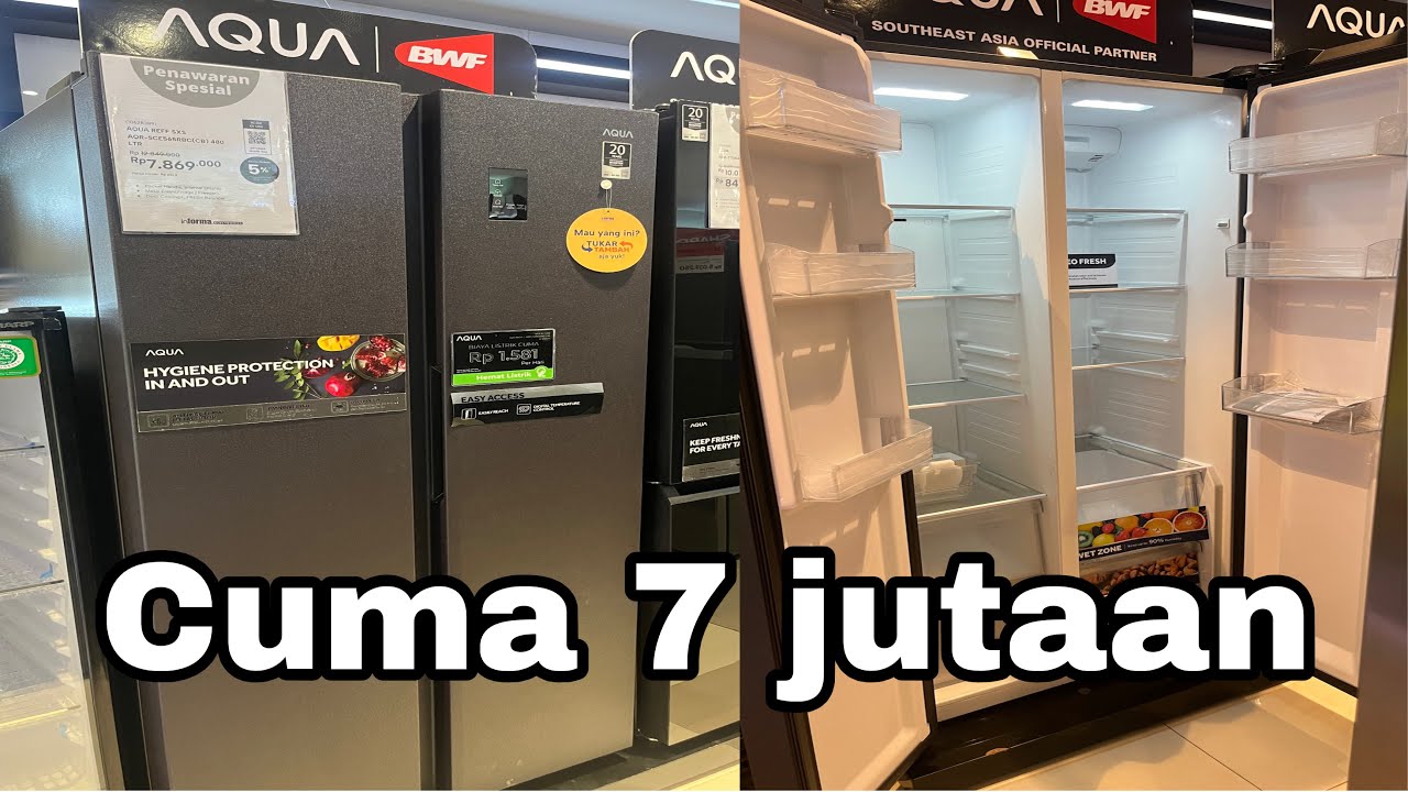 Kulkas AQUA Side by Side AQR-CSE565RBC-CB harga 7 jutaan 