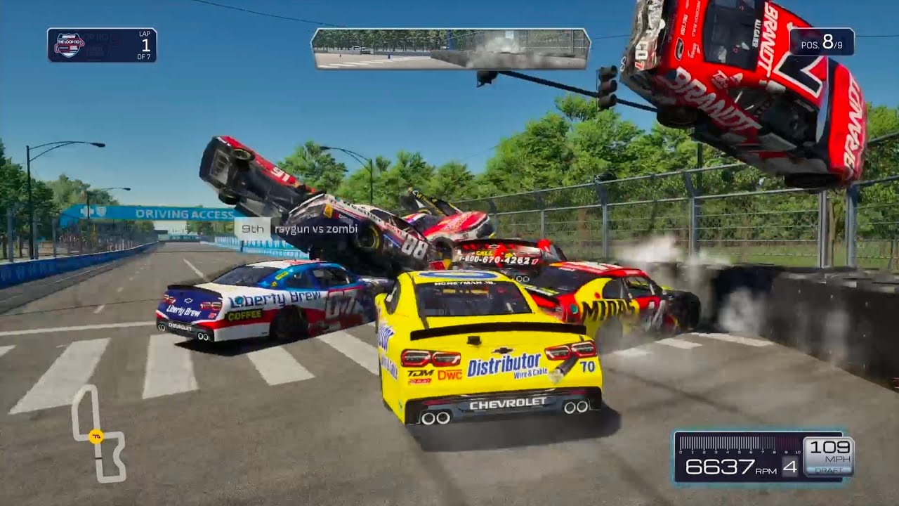 Аварии в NASCAR 25 Online #2