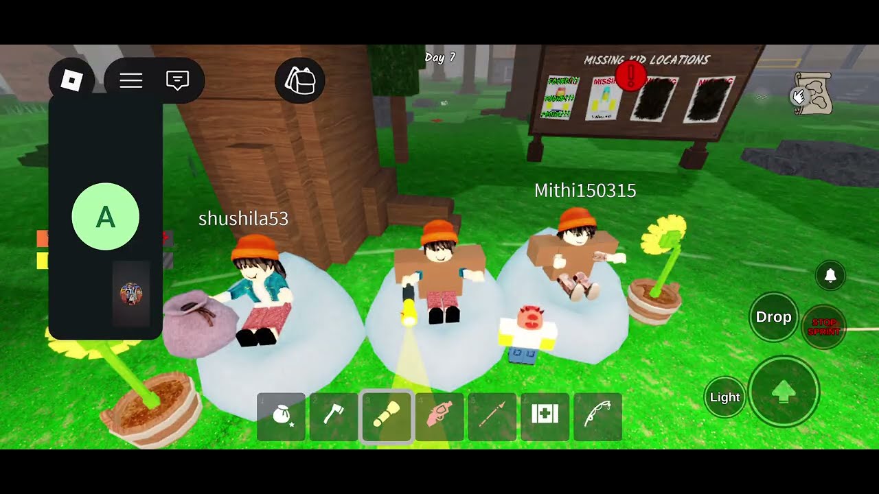 Game play roblox 99 nights in the forest game with my friend amaira