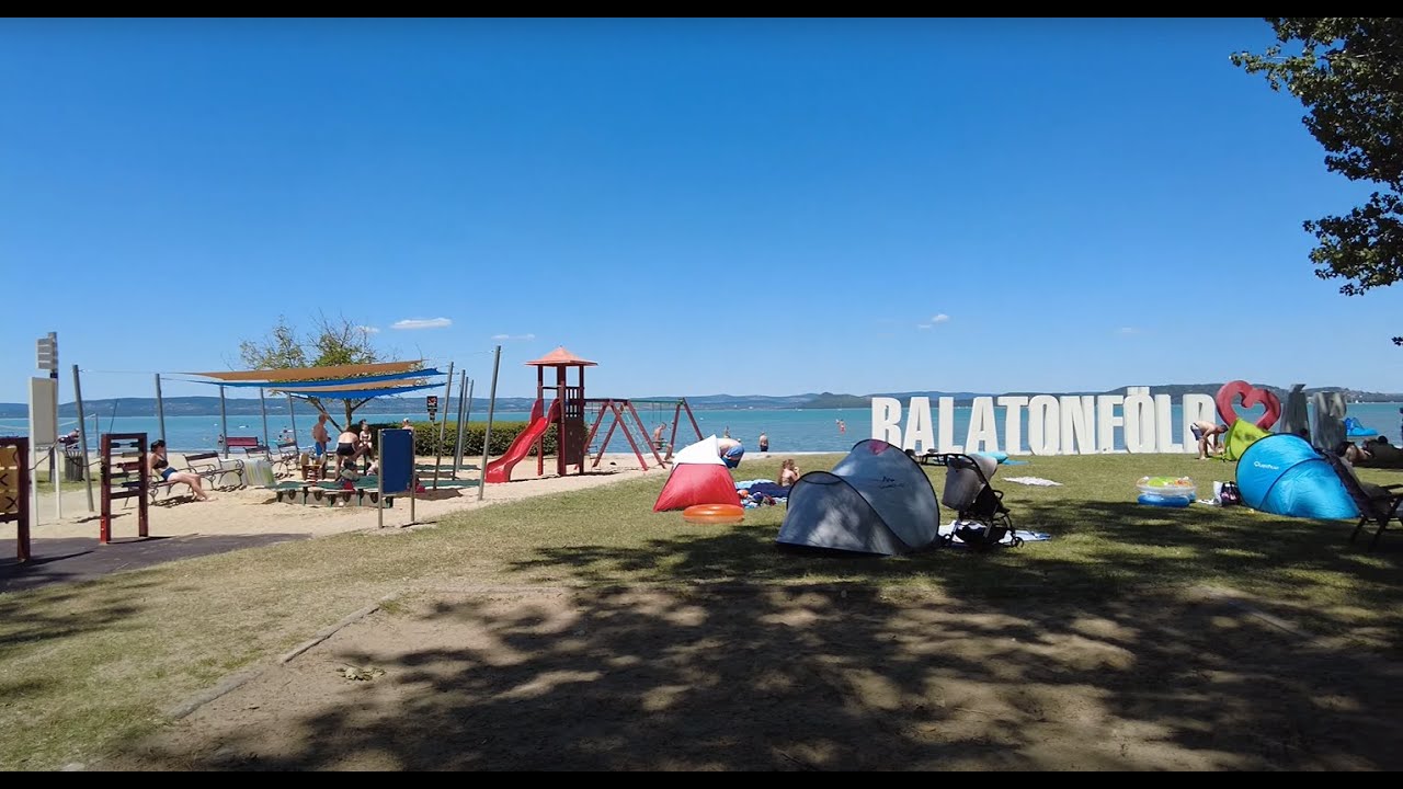 Balatonföldvár - nyugati strand - Balaton 2022 - Hungary [4k Ultra HD 60fps ]