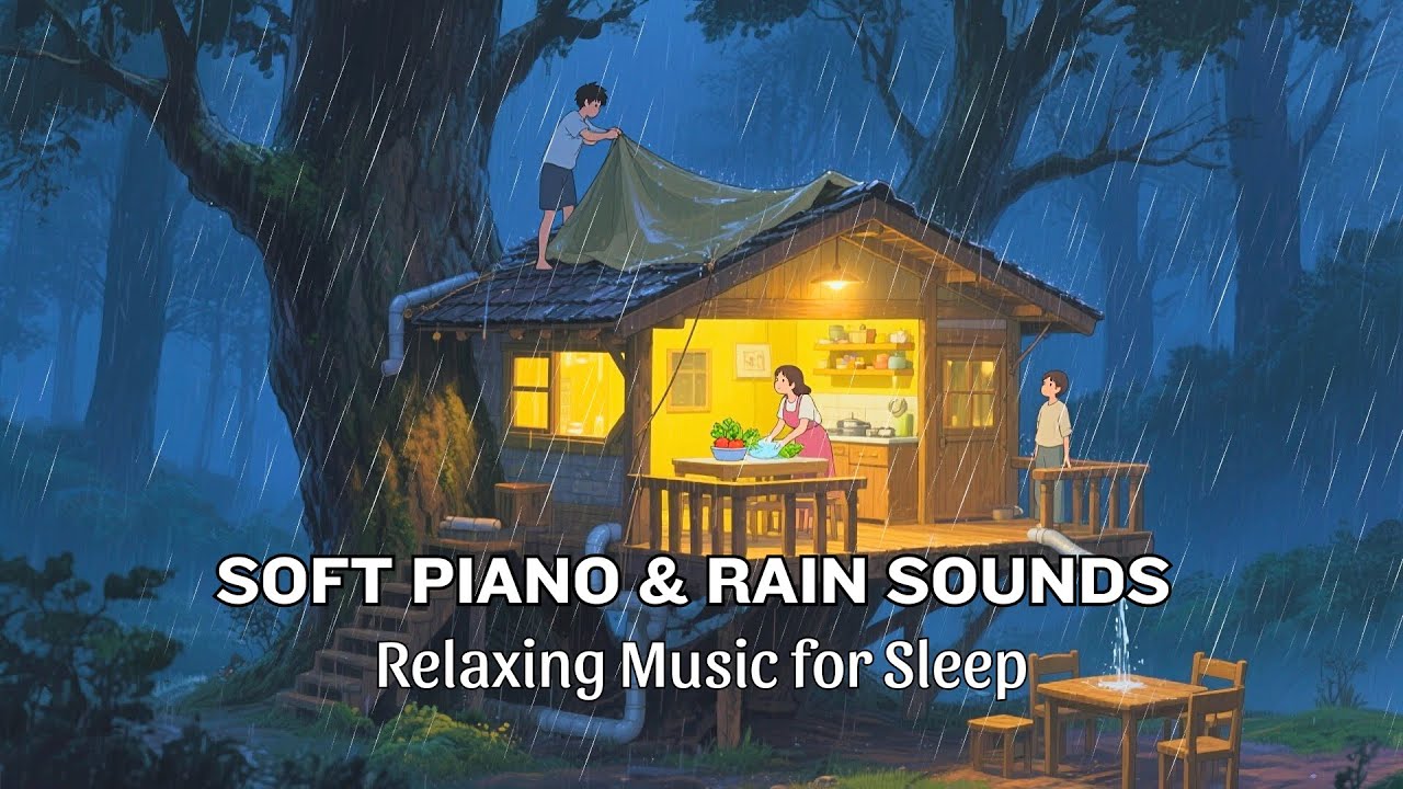 🌙 Piano Sleep Music & Rain Sounds for Insomnia | Deep Sleep, Stress Relief & Relaxing Night