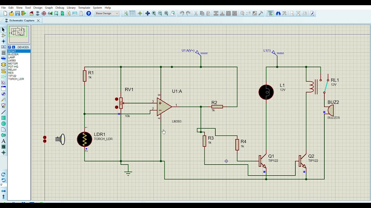 Simulation of Laser based security system using Proteus