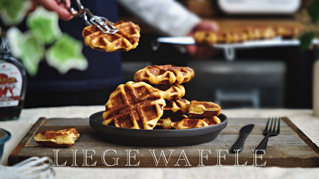 リエージュワッフルの作り方（レシピ）｜4K｜How to make Liege Waffle  (recipe）｜ベルギーワッフル