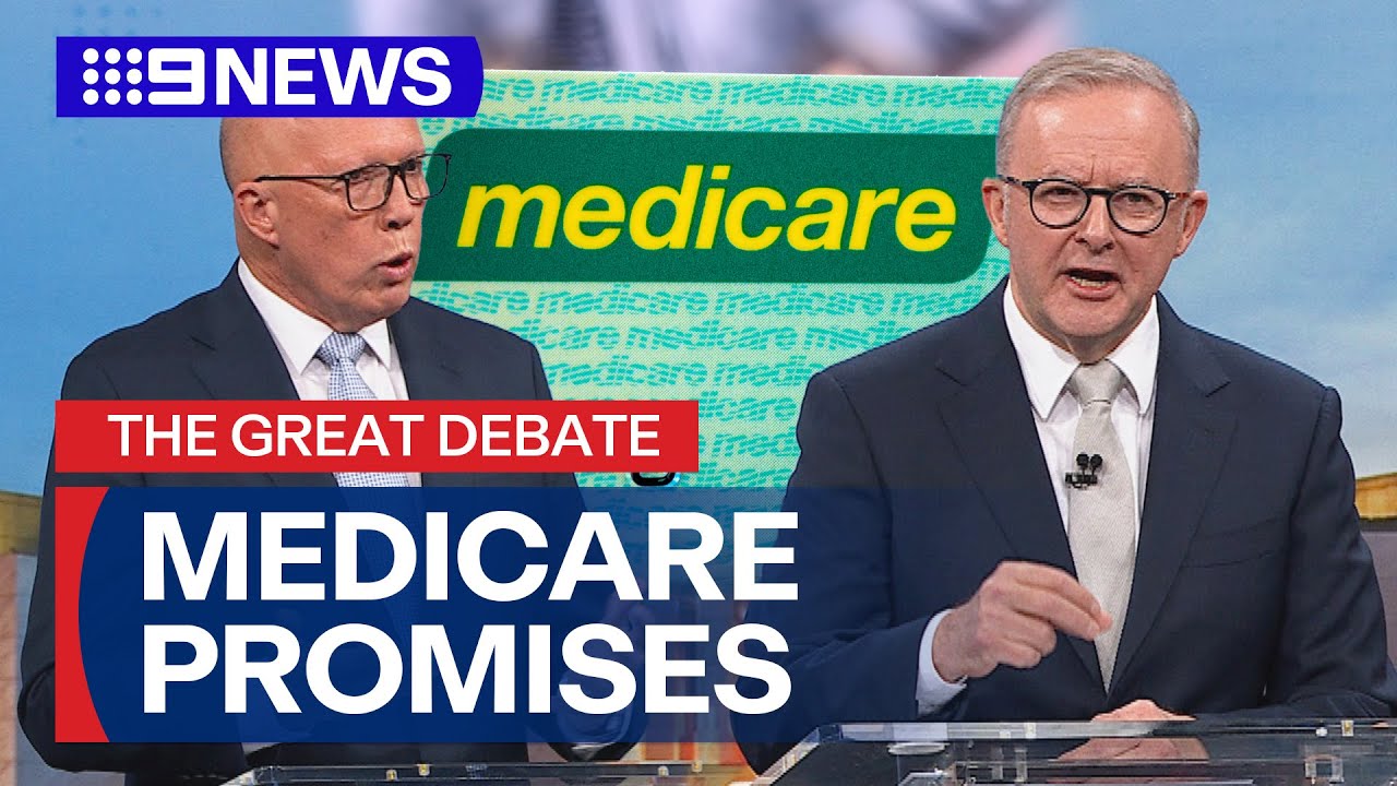 The Great Debate: Dutton and Albanese lock horns over Medicare promises | 9 News Australia