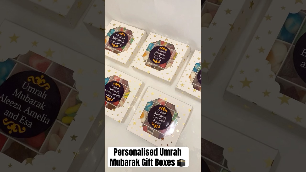 Personalised Umrah Mubarak Gift Boxes 🕋 Halal Sweet Stop #umrahmubarak #umrahgifts #halalgiftstore