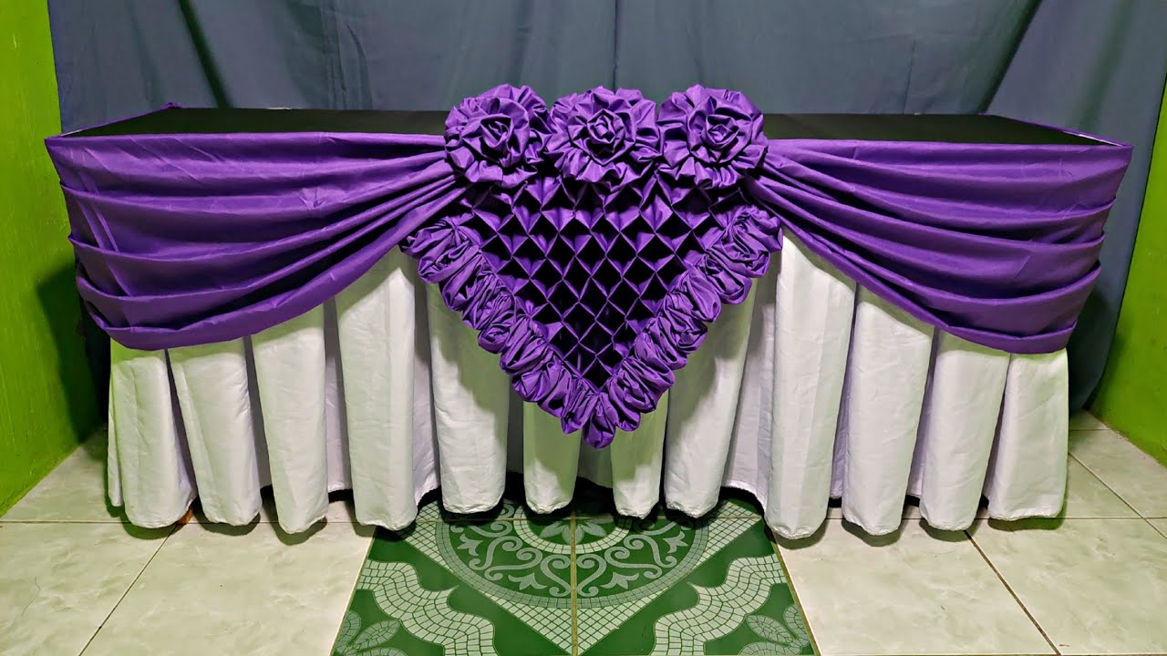ROSE SCALLOP DIAMOND PURPLE AND WHITE Combination Table Skirt Design Ideas #tutorial #diy #diamond