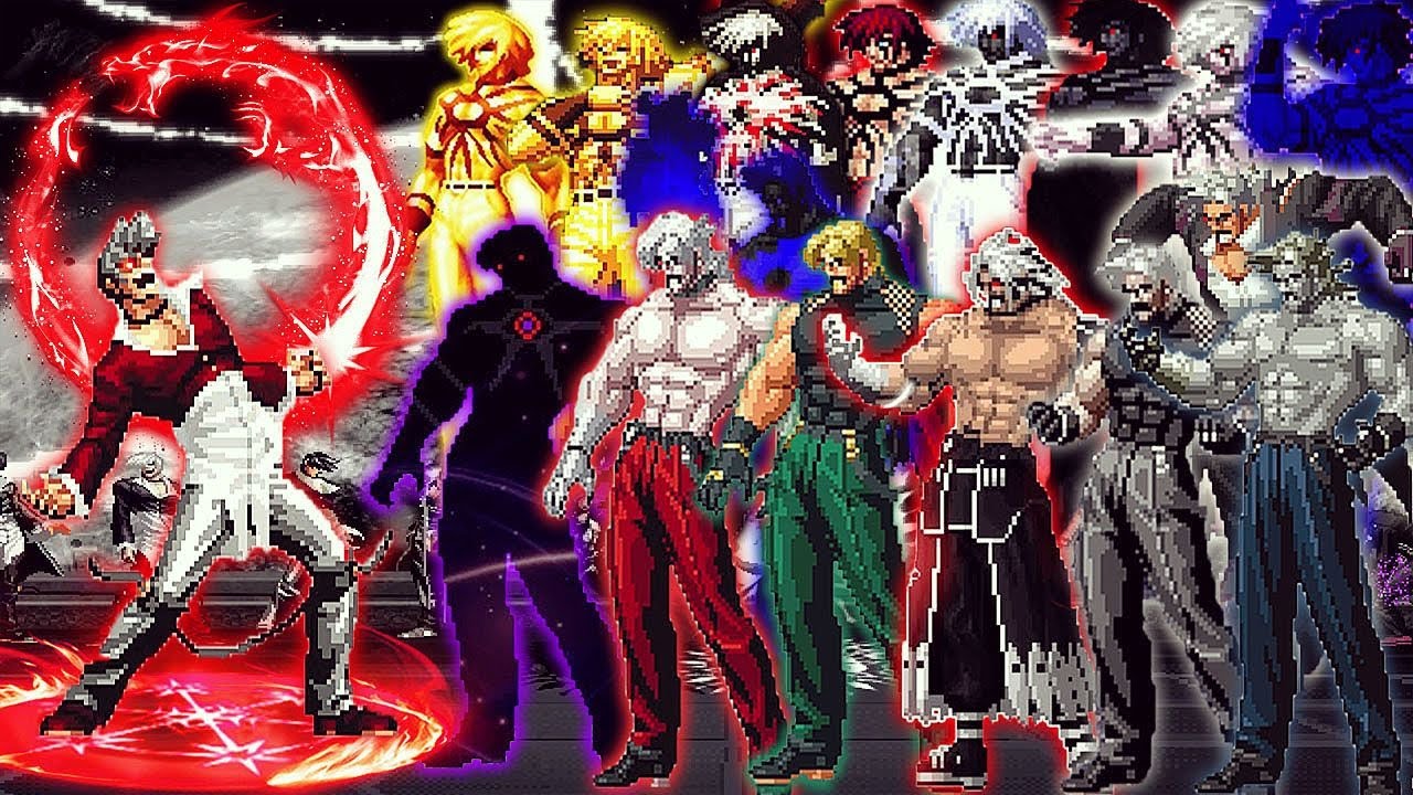 [KOF Mugen] Final Orochi Iori LV 3 Vs 16 Ultimate Bosses Rugal Team | 1 Vs 16