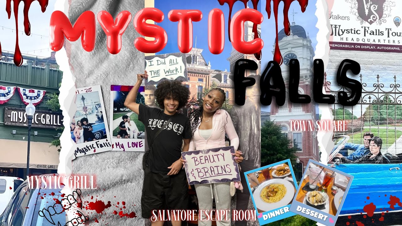 MYSTIC FALLS VLOG🩸🧛|mystic grill, salvatore escape room, town square + more!