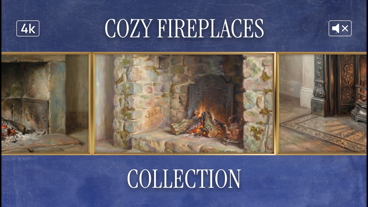 Cozy Fireplaces - Warm Evening | 4K Frame TV Art | No Music