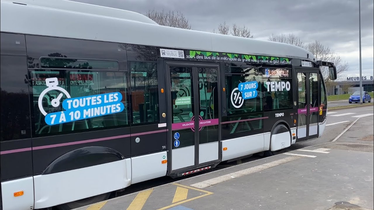 IRISBUS Crealis Neo 18 GNV - TEMPO 2 - Réseau STAN (NANCY) - LANEUVEVILLE Centre à LAXOU Sapinière
