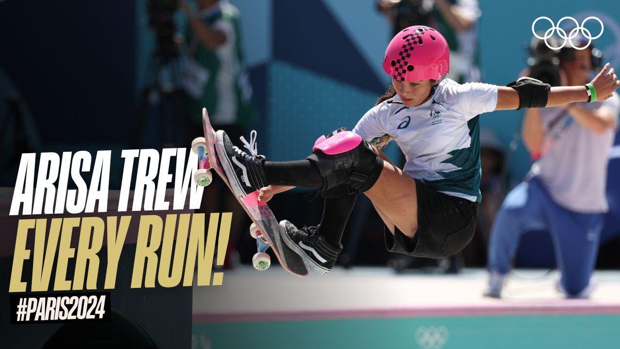 🇦🇺 Every Arisa Trew Run from Paris! | Park Skateboarding #Paris2024