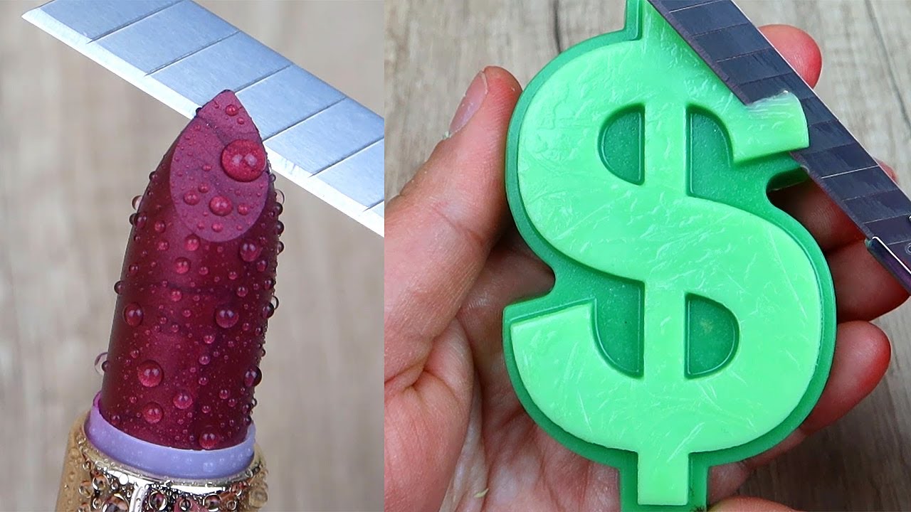 Relaxing Soap Cutting ASMR. Satisfying Soap and lipstick cutting. Corte de jabón - 587