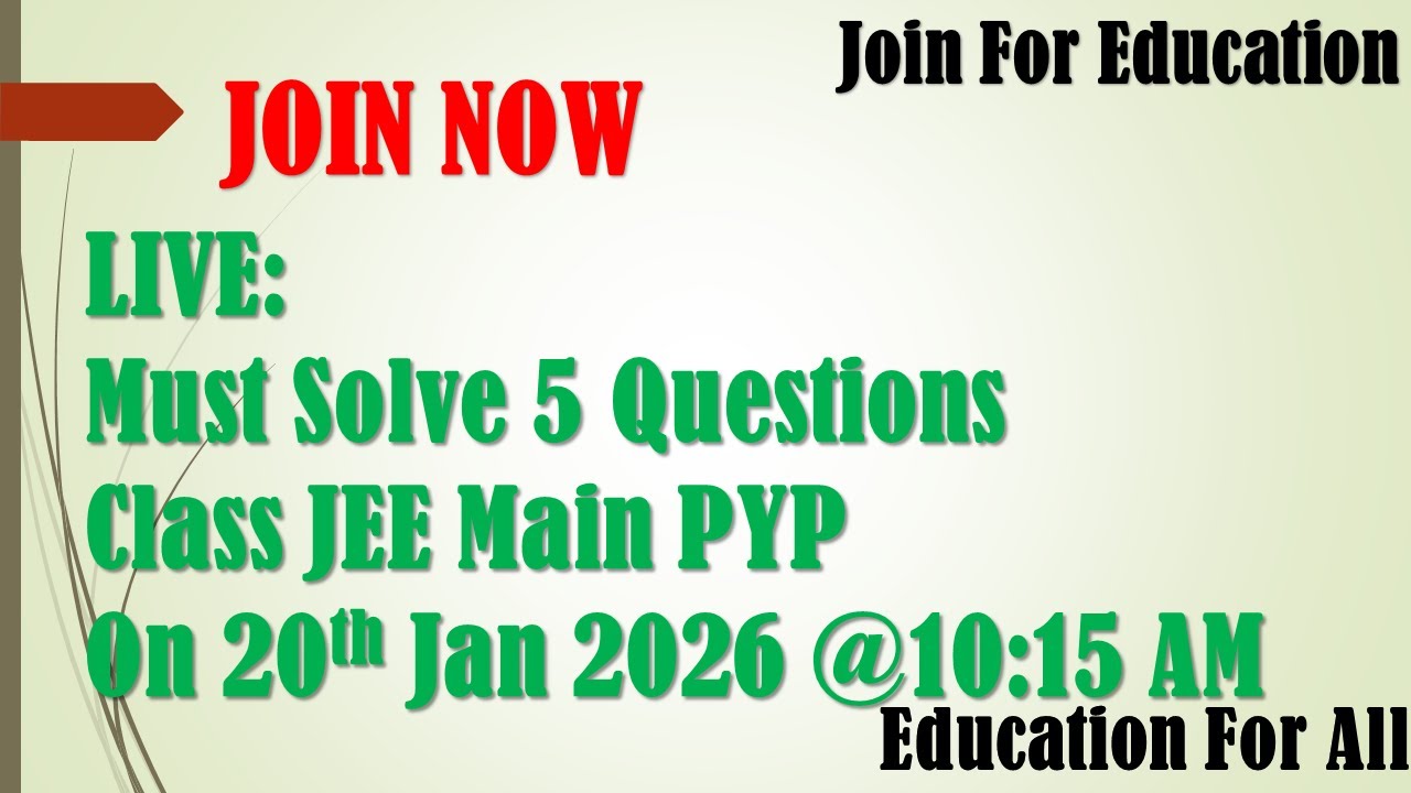 JEE Main PYP: Solutions of 5 Questions (PYP 2025 2nd Session)