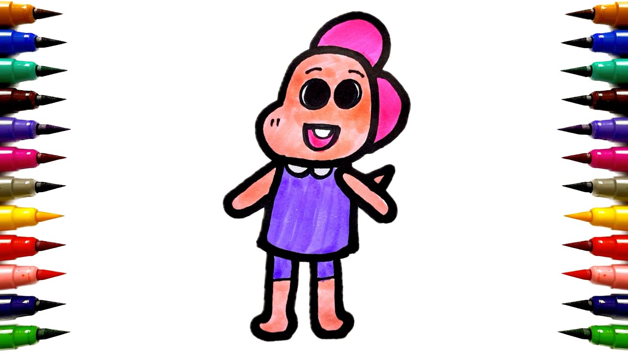 Colouring Cocobi | Cocobi Cartoon | How To Draw Cocobi | Kids Art
