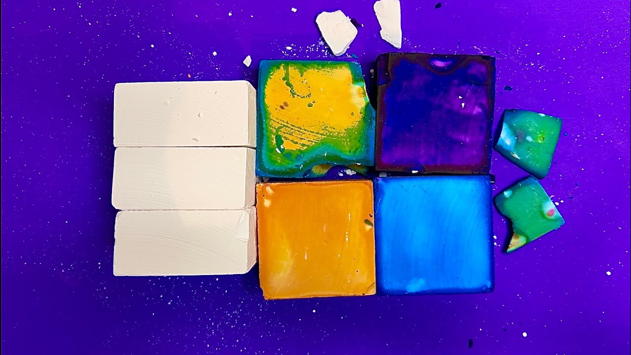🌈💙VIBRANT DYED AND CRISPY BLOCKS x FRESH BLOCKS | ODDLY SATISFYING | GYM CHALK ASMR 🎧