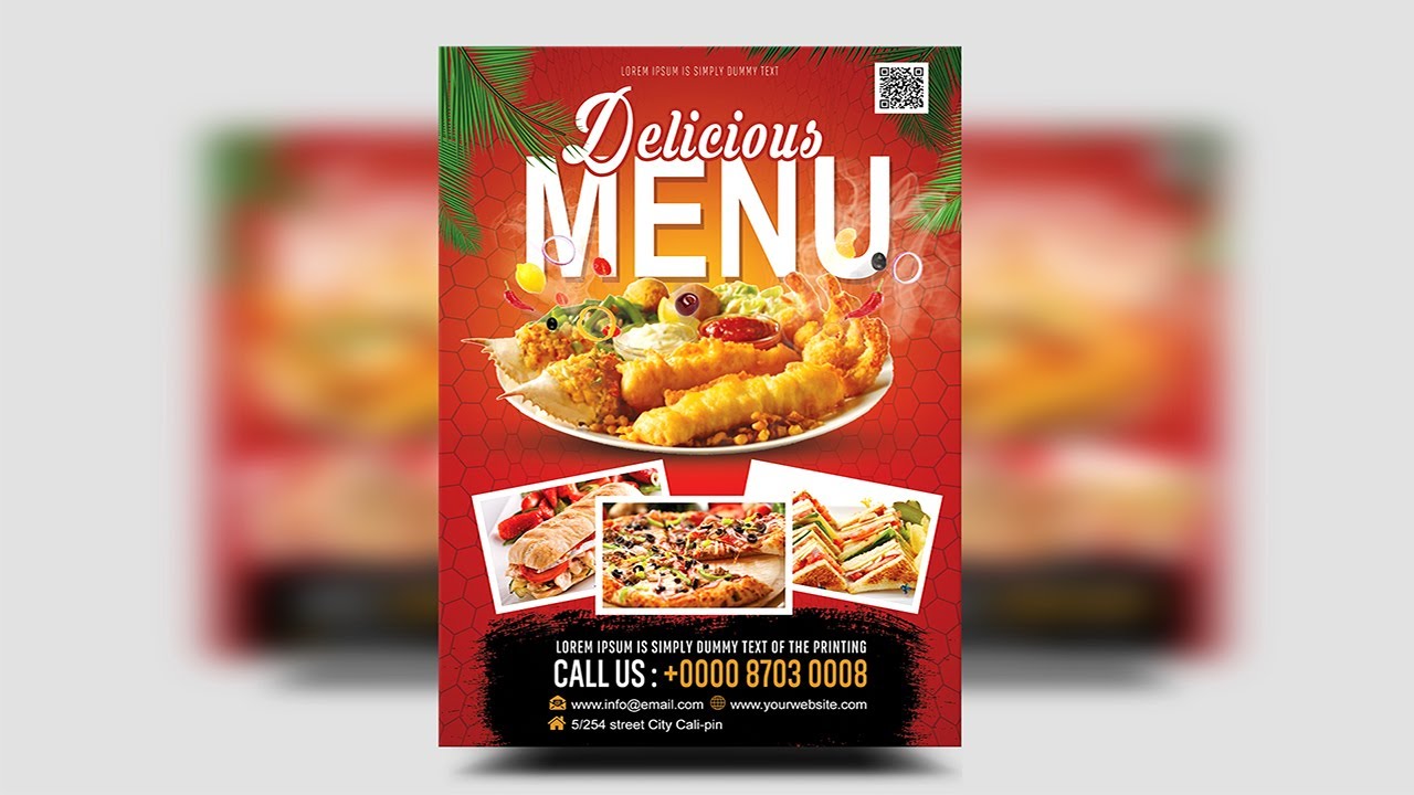 How to Create a Professional Flyer in Photoshop | (Restaurant Menu)