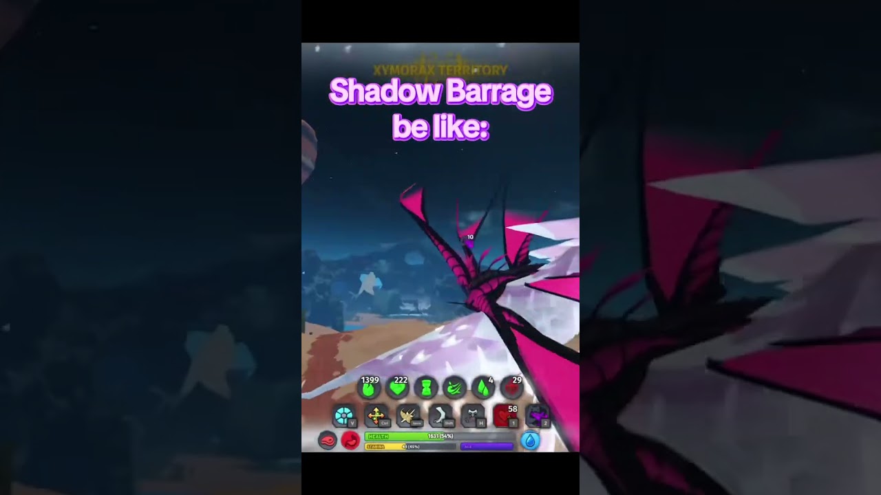 Shadow Barrage on Xymorax is awesome! #CreaturesOfSonaria #roblox