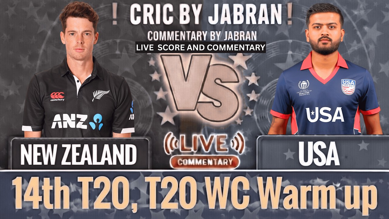 New Zealand vs USA Live Score and Commentary | NZ vs USA T20 WC Warm Up | Cric By Jabran