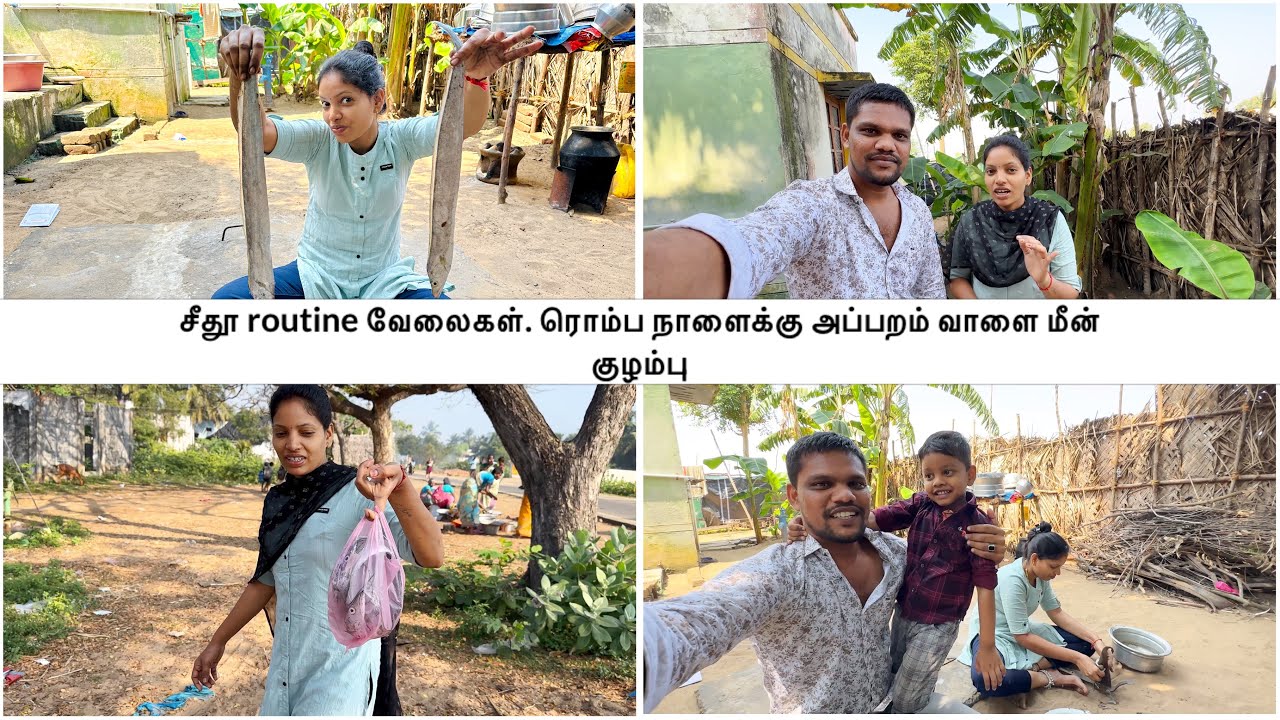 சீதூ routine வேலைகள். ரொம்ப நாளைக்கு அப்பறம் வாளை மீன் குழம்பு | Village Life Vinoth Seetha