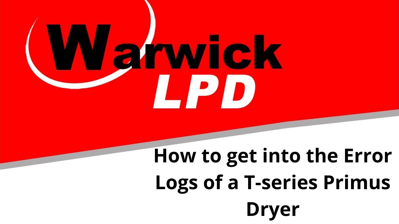 How to get into the Error Logs of a T-series Primus Dryer