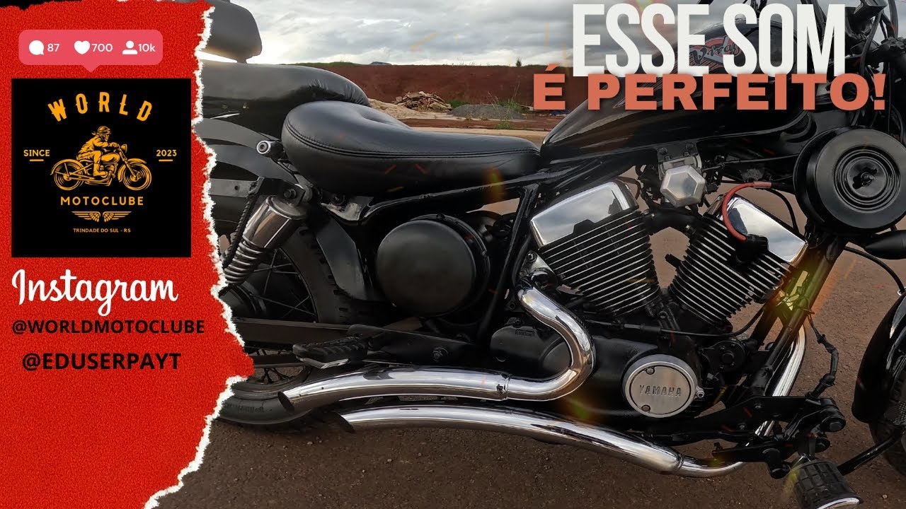 ESCAPAMENTO JJ VIRAGO 250 MOTO CUSTOM CARBURADOR REGULADO