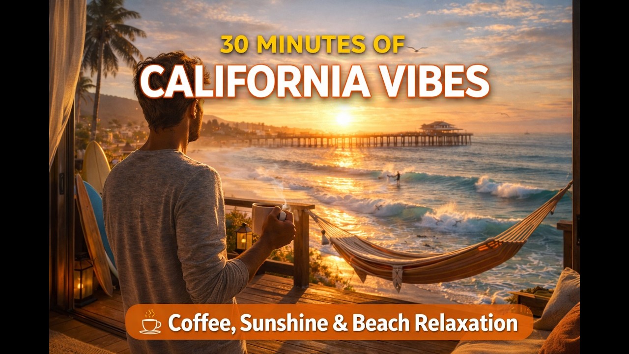 30 Minutes Morning Coffee on the California Coast ☕ Ocean, Surf & Sunshine