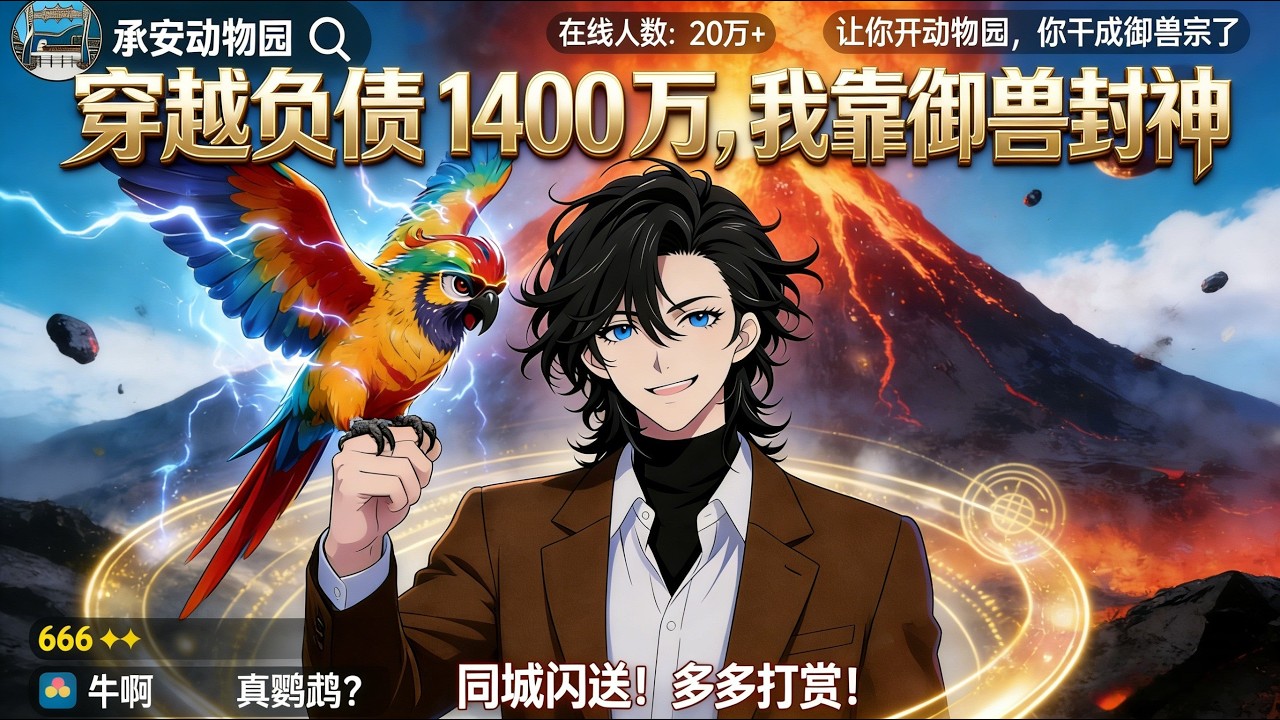 【Multi Sub】《穿越負債 1400 萬，我靠御獸封神》穿越負債 1400 萬，動物園瀕臨破產，曹承覺醒御獸宗系統，在現代都市直播馴獸，震驚全網。 #熱門漫畫#小說改編