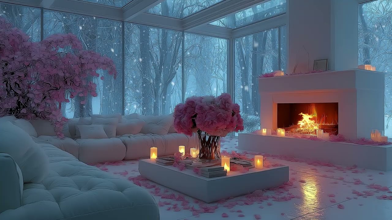 🔥🎼 Tranquil Cozy Piano Lounge with Fireplace Sounds & Relaxing Soft Piano for Focus & Calm Energy