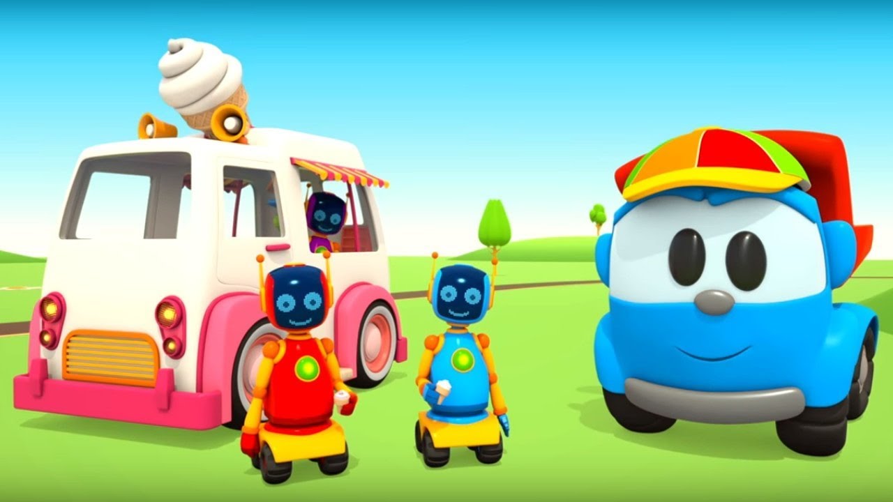 Zeichentrickfilm f&uuml;r Kinder. Leo baut einen Eiswagen.