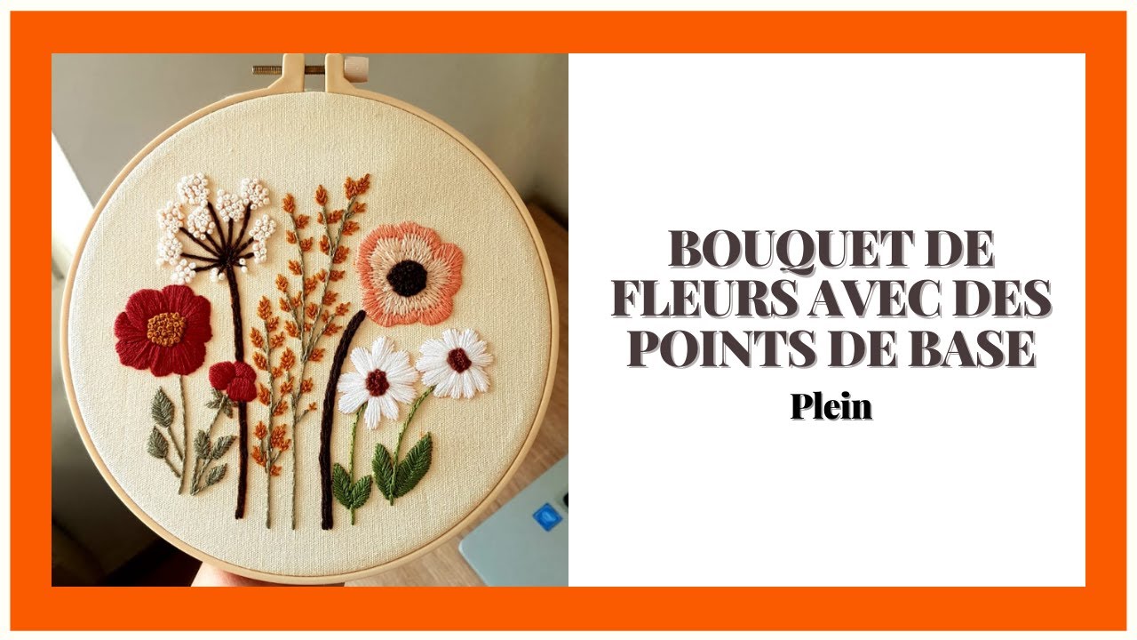 BOUQUET DE FLEURS AVEC DES POINTS DE BASE |Plein| Broderie pour les débutants