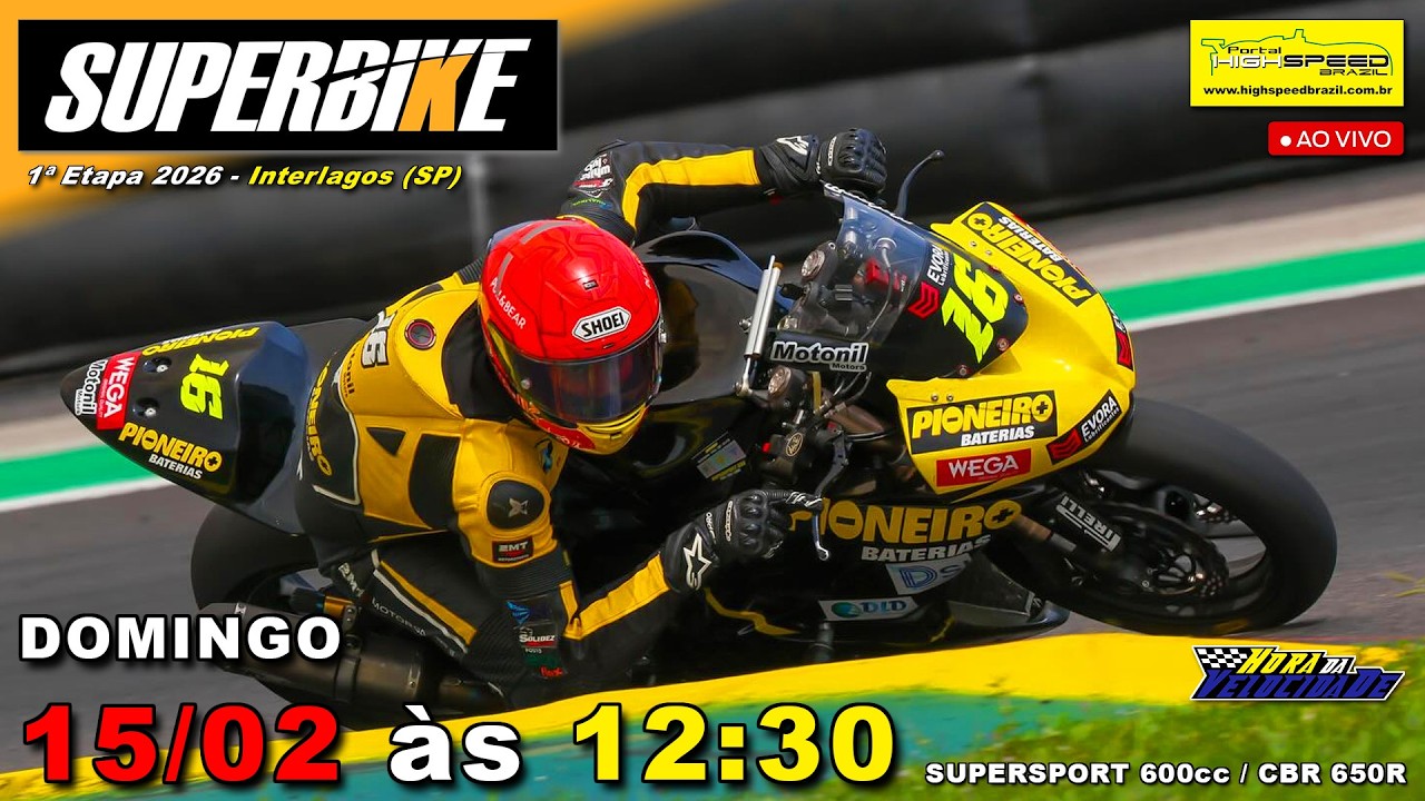 🔴 SUPERBIKE BRASIL | 1ª Etapa 2026 | SuperSport 600cc / CBR 650R | Interlagos (SP) | Ao Vivo