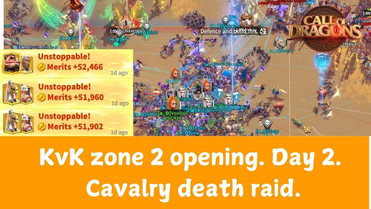 [KvK zone 2 opening. Day 2]. Cavalry death raids | Call of Dragons game