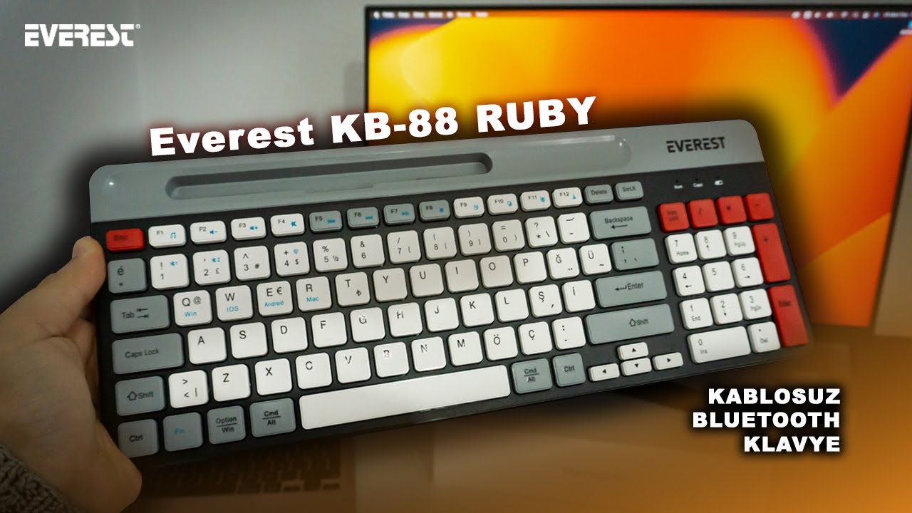 UYGUN FİYATLI KABLOSUZ BLUETOOTH KLAVYE - Everest KB-88 Ruby