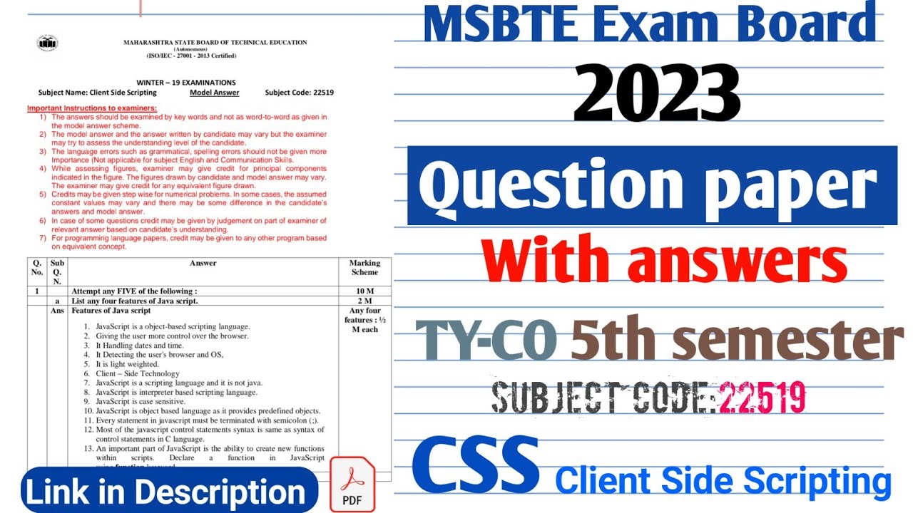 22519 winter 2022 solved question paper | CSS model answers 2022 MSBTE board exam 5th semester
