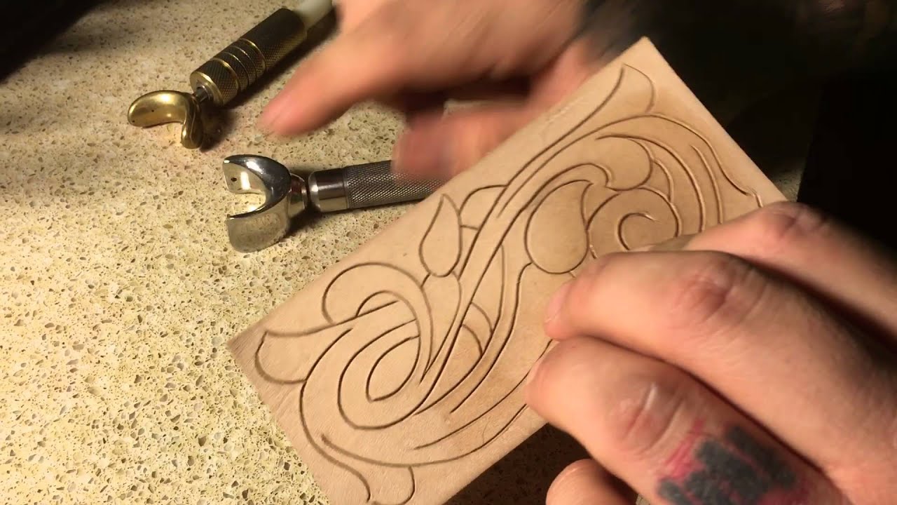 beveling  leather with a speed beveler