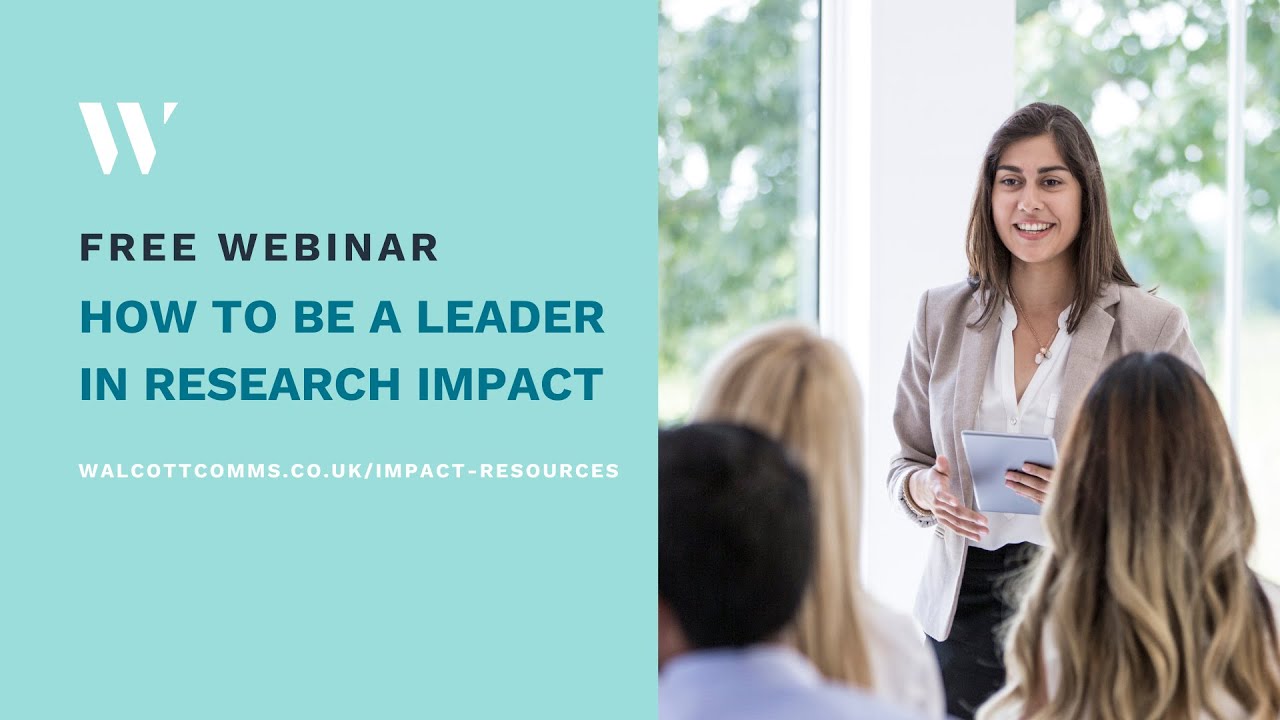 WCL webinar - How to be a leader in research impact
