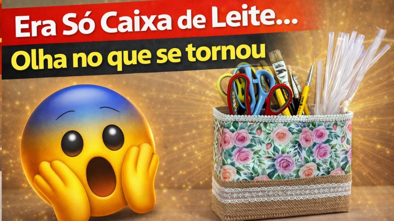 Caixa de leite reciclada vira arte sustentável 