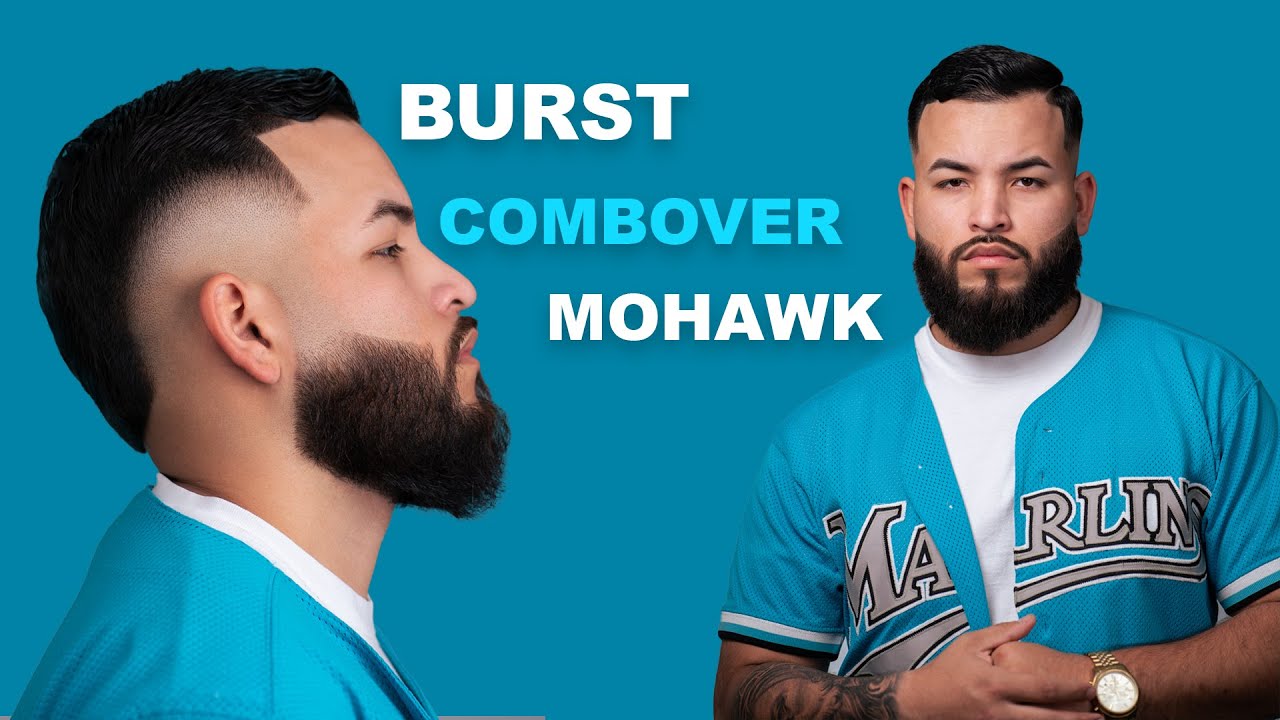 BURST FADE COMBOVER MOHAWK HAIRCUT TUTORIAL!