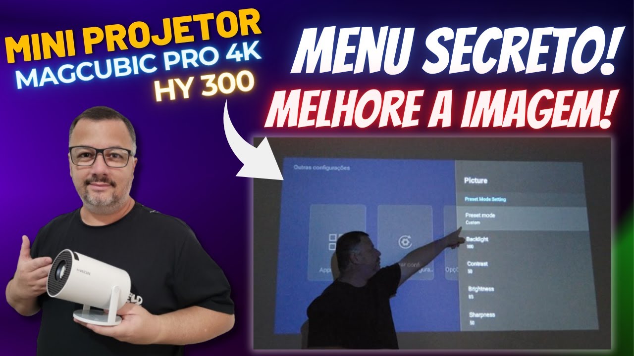 COMO MELHORAR a IMAGEM do MINI PROJETOR HY 300 Pro | TENHA ACESSO AO MENU SECRETO de CONFIGURAÇÕES!