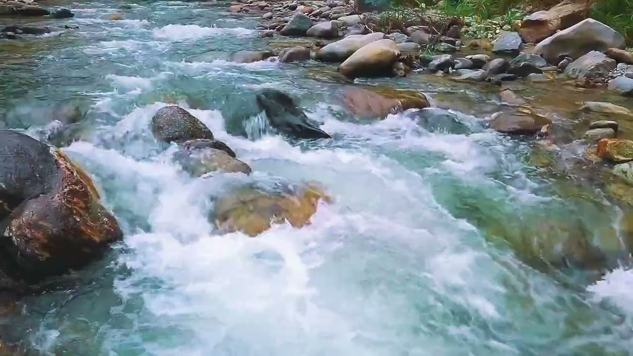 Strong River Flow ASMR over Rocks for Deep Relaxation