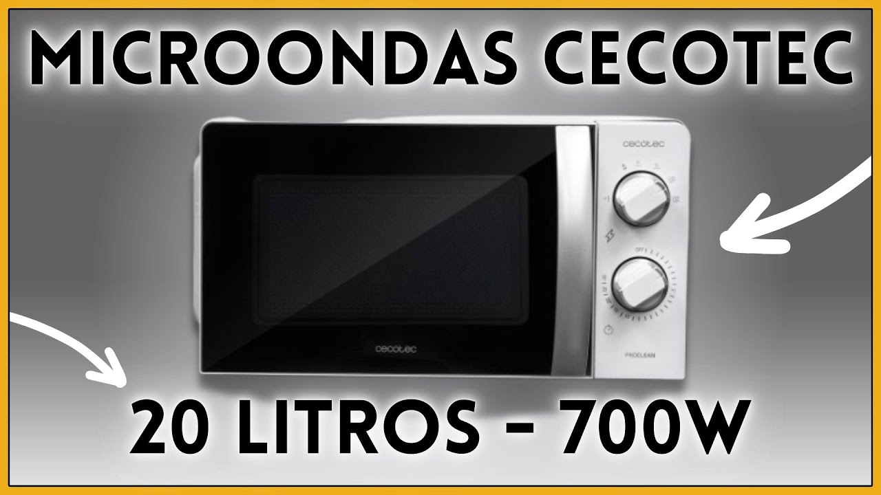 Cecotec Microondas ProClean 2010. 700 W de Potencia, 20L de Capacidad, Tecnolog&iacute;a 3DWave, Compacto