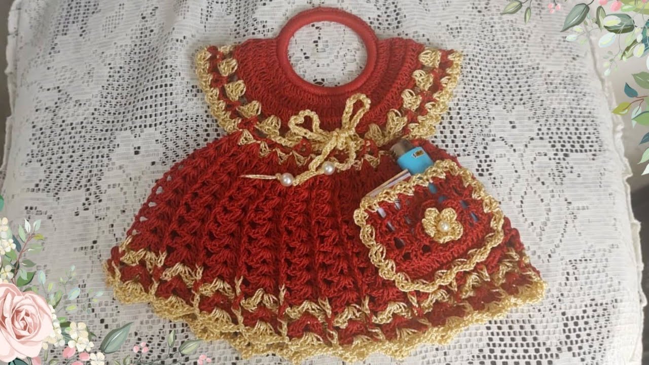 Vestido  de crochê Porta Fósforo e Isqueiro
