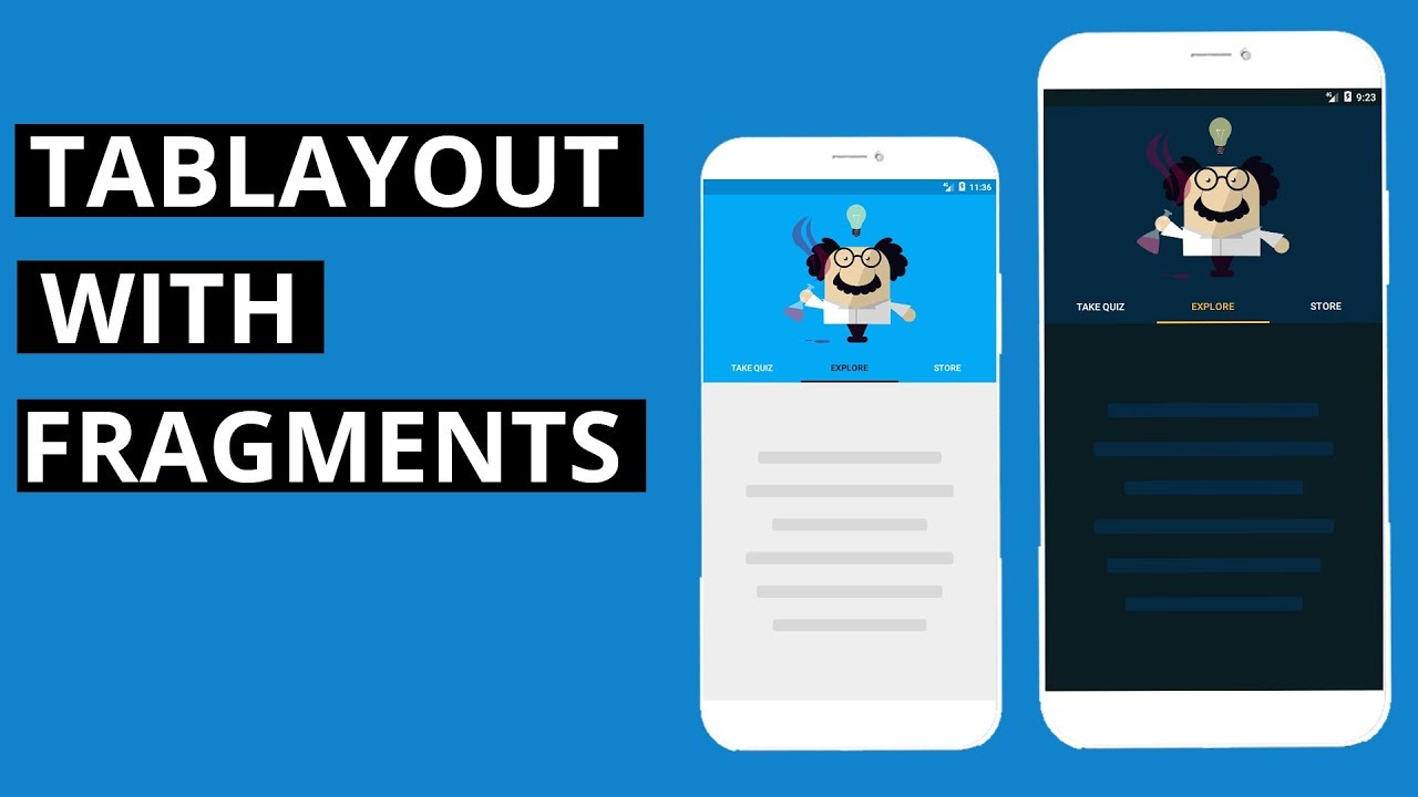 Create and Design a TabLayout with Fragments Android studio tutorial