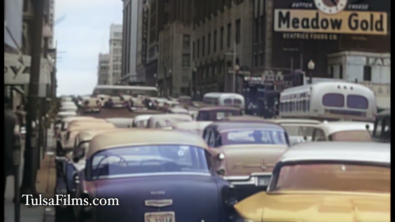 Relive the Bustling Streets of 1950s American City Tulsa, OK Enhanced&nbsp;| Colorized Film