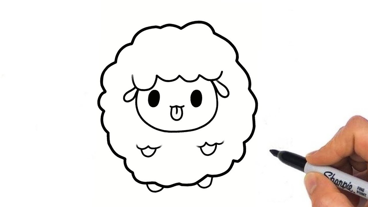 How to draw a cute goat | cute animal drawing