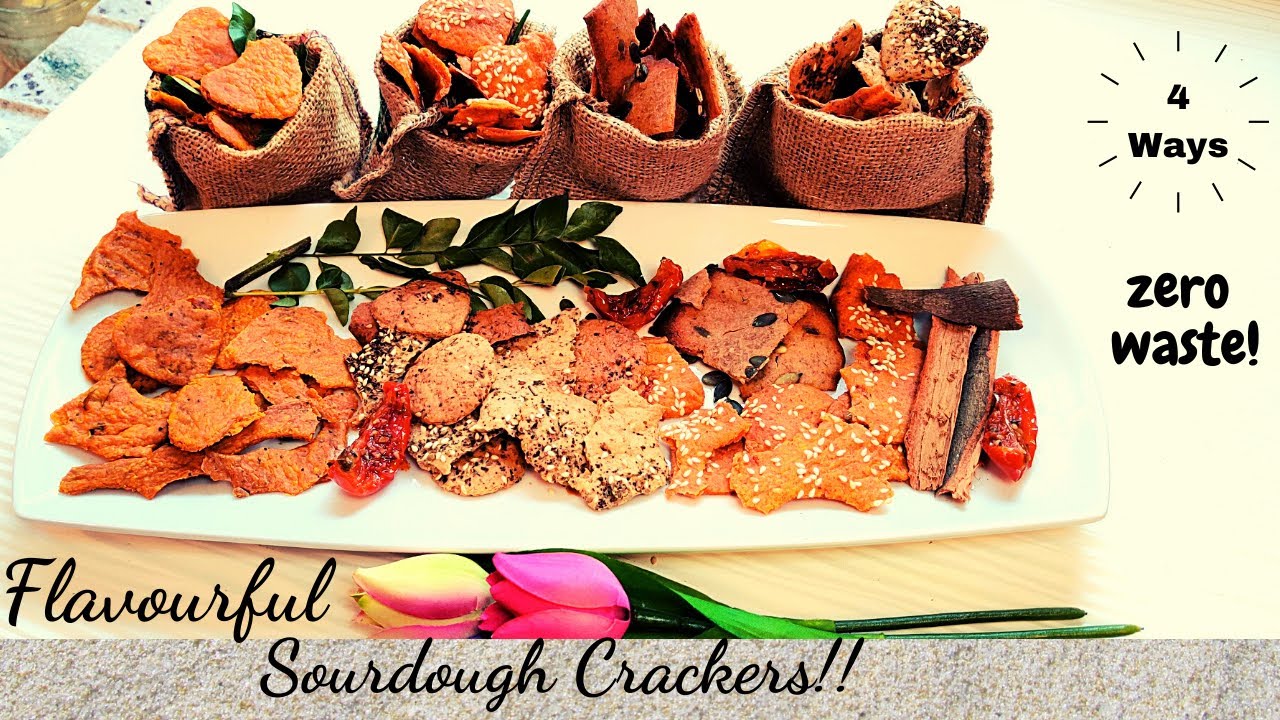 Sourdough Discard Crackers In 4 Yum Flavours/Zero Waste